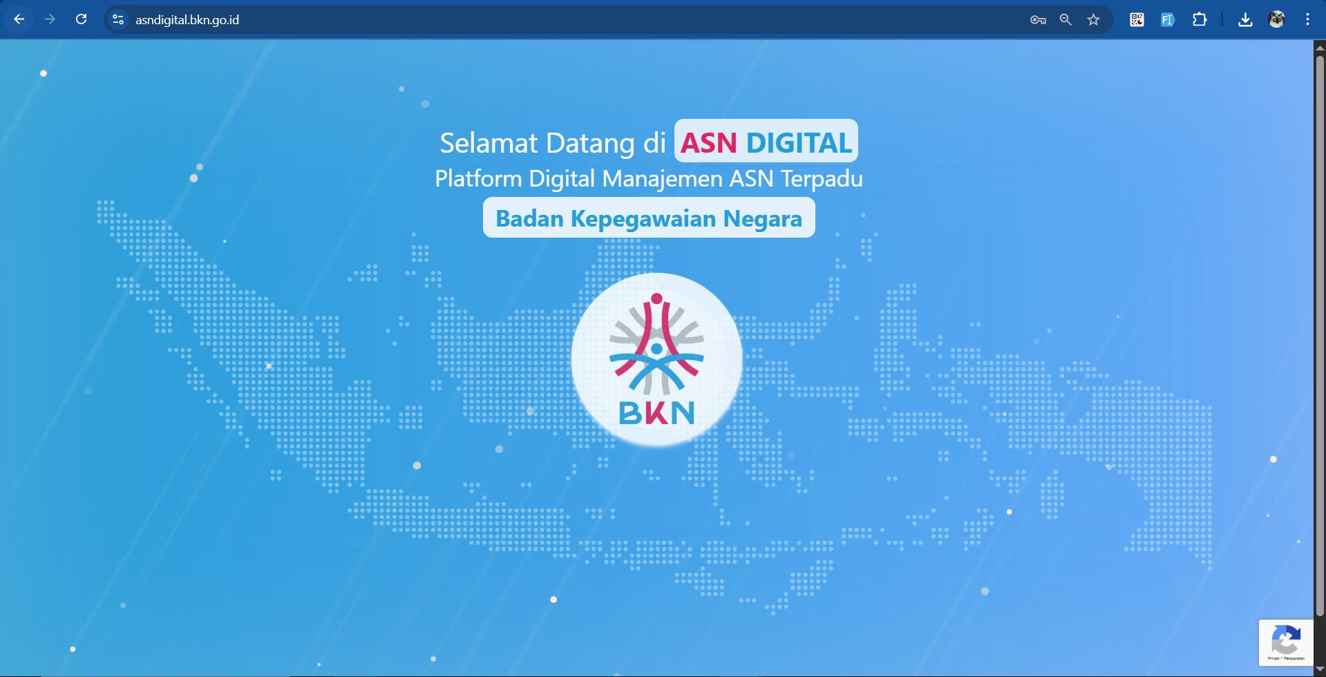 Tampilan halaman utama ASN Digital