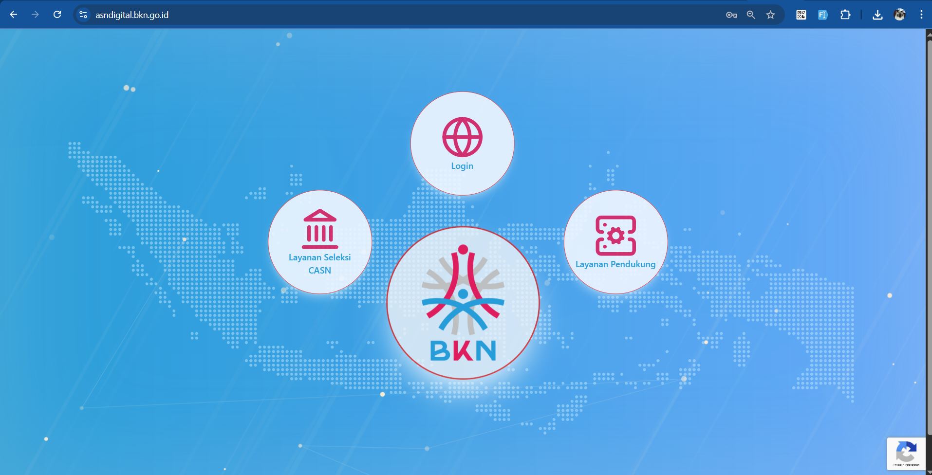 Tombol Login dan Masuk di ASN Digital