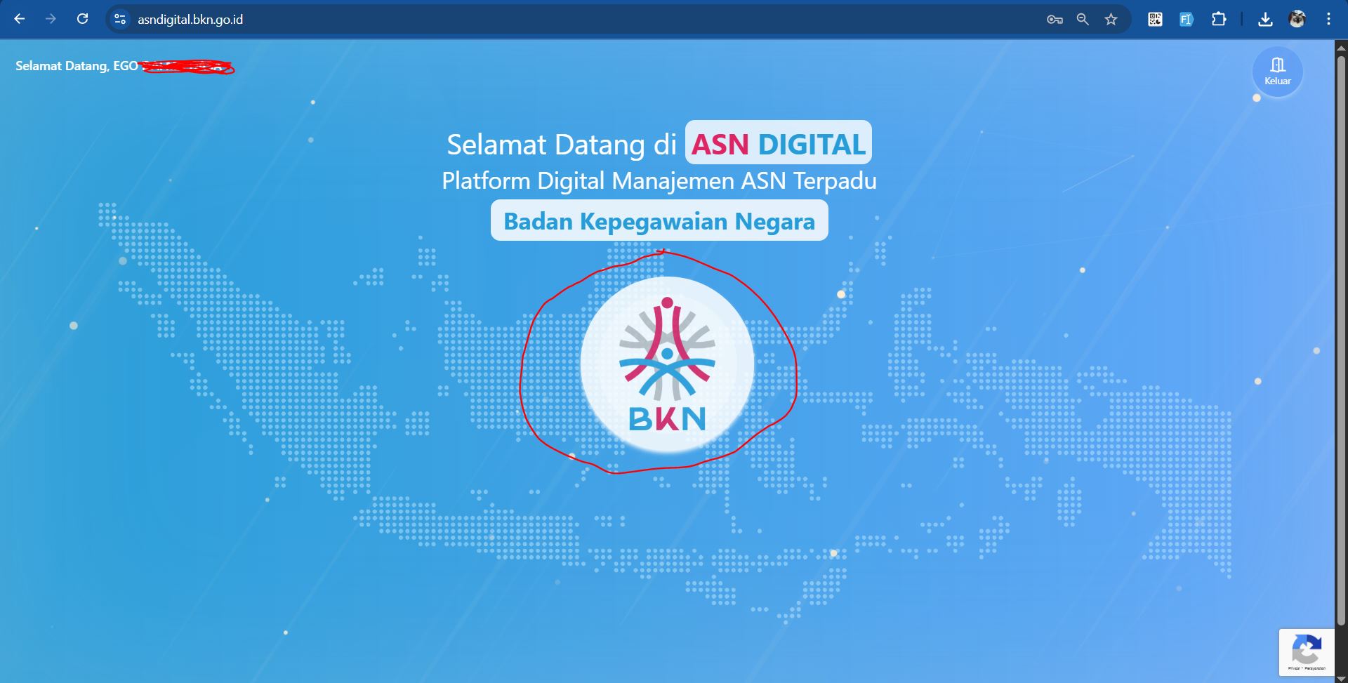 Logo BKN di dashboard ASN Digital